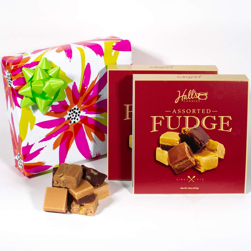 Floral Sunburst Fudge Gift Box, 2 Pounds Chocolate Fudge