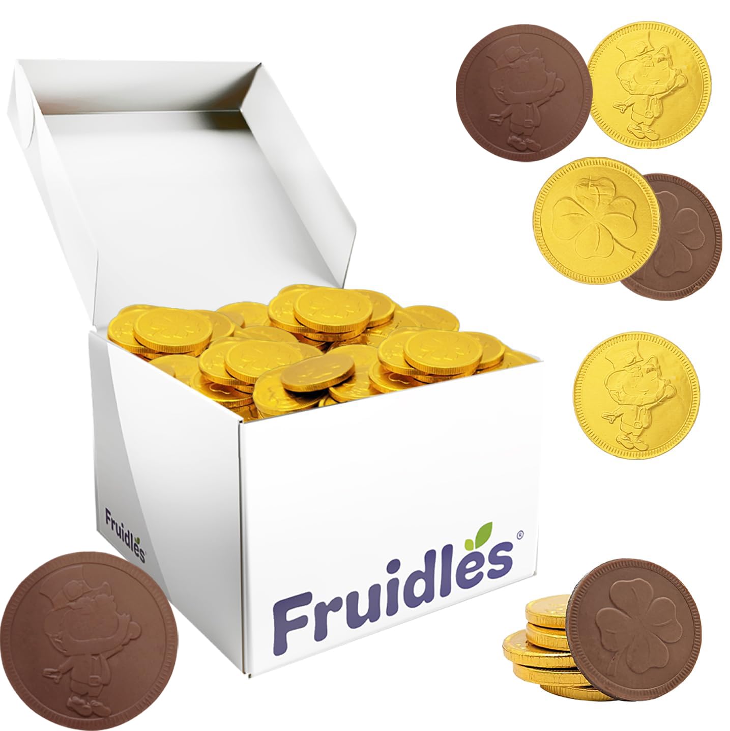 1000-Count St. Patrick's Day Chocolate Coins Leprechaun Lucky Gold Coins, Belgian Milk Chocolate Coins Nut-Free (1000-Pack)