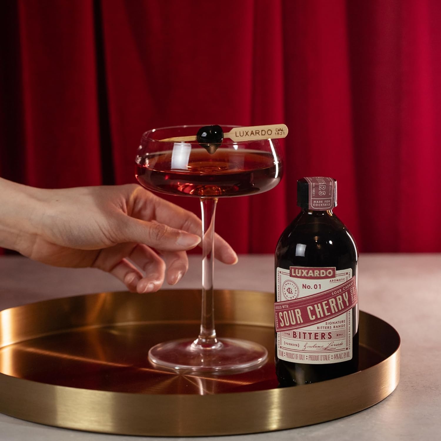 Luxardo Maraschino Cherry 400g & Sour Cherry Aromatic Bitters 200mL Variety Pack | Premium Cocktail Bitters Set for Classics & Craft Drinks