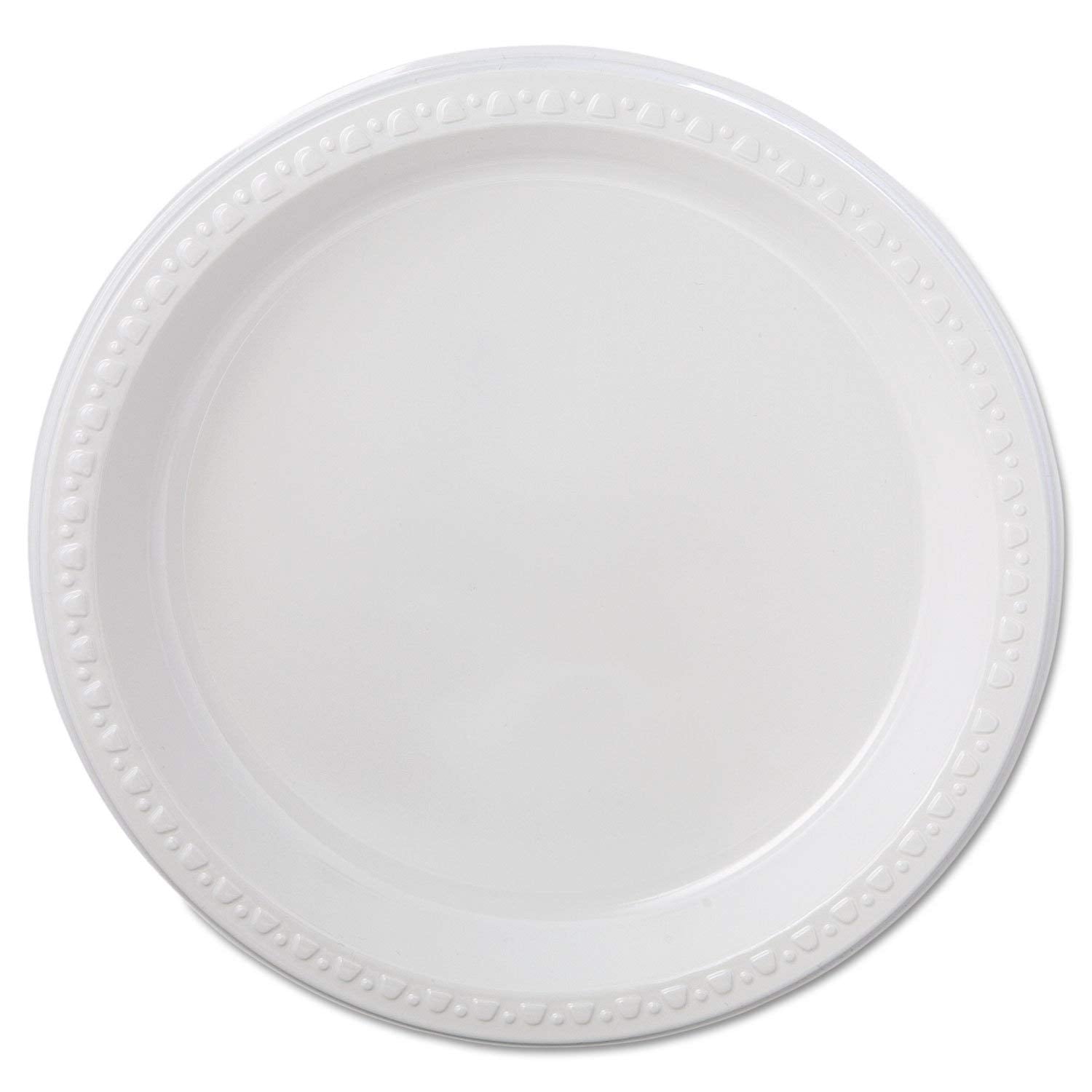 Chinet Heavyweight Plastic Plates, 9" Diamter, Black, 125/Pack, 4 Packs/CT