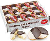 Black and White Cookies | 20 Gourmet Cookies Individually Wrapped | NY Style Black & White Cookies | Easter Food Gift Baskets | Snack Cakes | Kosher