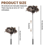 Ostrich Feathers, Dusters with Telescopic Handle, Adjustable from 17 to 40 Inch Dust Collector, Ostrich Duster for High Surfaces, Ceiling Fans