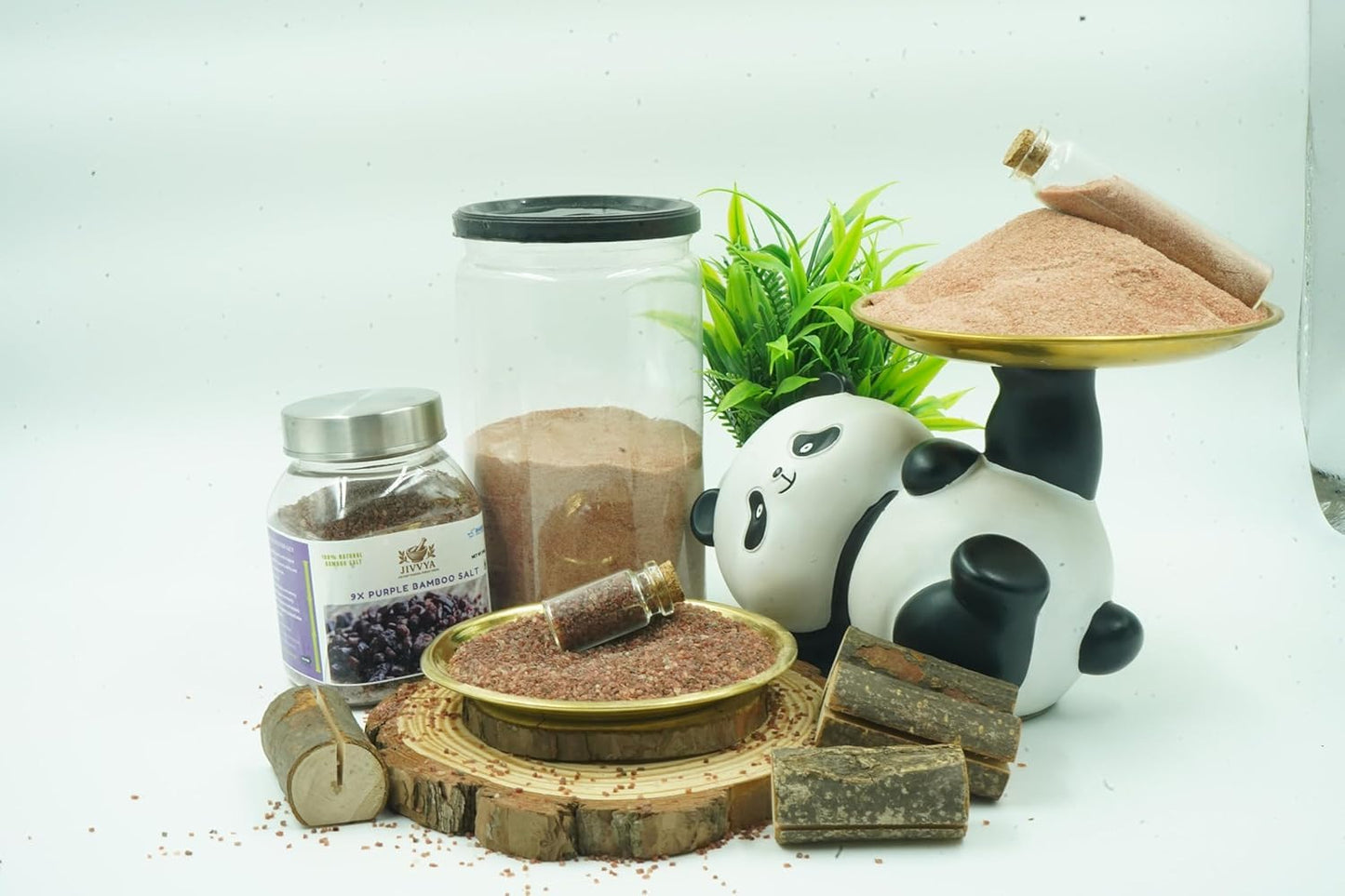 Jivvya 9X Purple Bamboo Salt Crystal, 4.8 OZ, Premium Korean-Style Roasted Bamboo Natural Mineral-Rich Salt - For Cooking and Wellness and Immunity