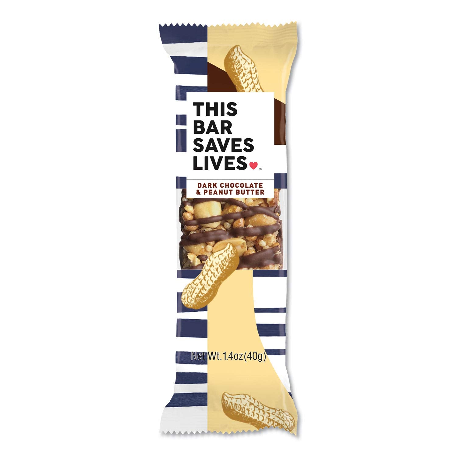 This Saves Lives Gluten-Free Snack Bars, Helping to End Child Hunger, Individually Wrapped Healthy Snack Bars, Non-GMO, Dark Chocolate Peanut Butter