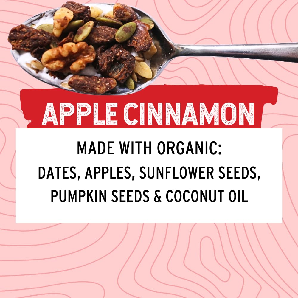 Wildway Keto Granola | Apple Cinnamon | Grain-Free, Certified Gluten-Free Cereal | Vegan, Low Carb | No Sugar Added | Paleo-Friendly | Non-GMO Fruit