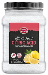 Citric Acid 2.2 LB Jar - Pure, All Natural, Food Grade, Non-GMO Citric Acid Powder for Cleaning, Bath Bombs, Preserving | Fine Granular & Premium