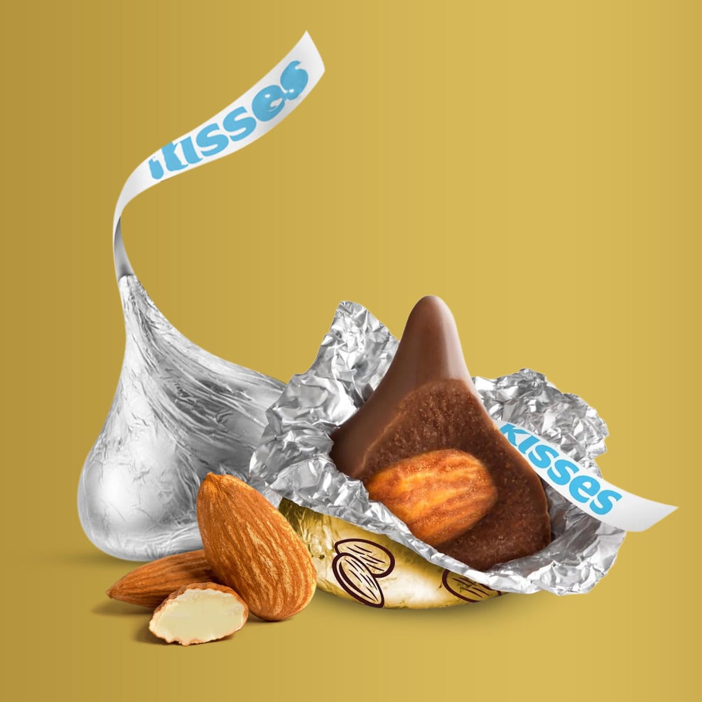 Bulk Chocolate 2 Pound Gold & Silver Foil Assorted Almond & Milk Chocolate Candy Mix - Approx. 200 Pieces Individually Wrapped for Parties, Buffets