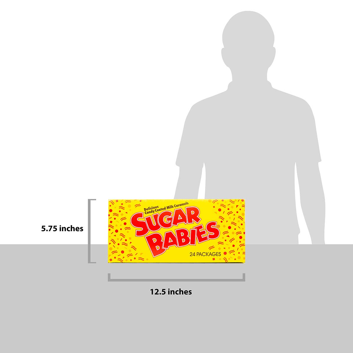 Sugar Babies Milk Caramel Candy - Individually Wrapped Long Lasting Caramels with Pop-Up Display Box - Peanut Free, Gluten Free - 1.7 oz. (Pack of 24)