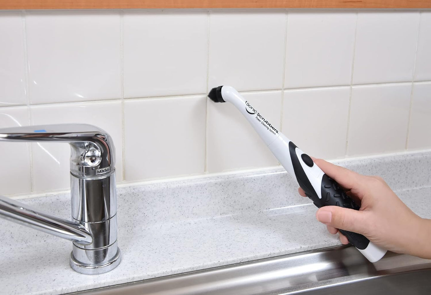 Sonic Scrubber - Super Electric Cleaning Brush | 3 Heads & 4 Multi-Firm Pads to Scrub, Polish & Clean Tile, Grout, Kitchen, Bathroom & More |