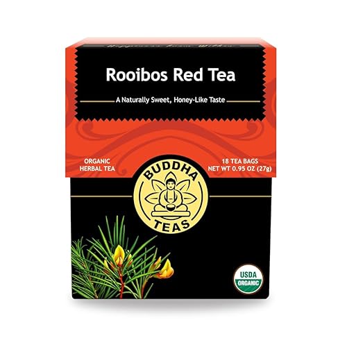 Buddha Teas - Rooibos Red Tea - Organic Herbal Tea - For Digestive Health - Rejuvenate & Support - Caffeine Free - 100% Kosher & Non-GMO - 18 Tea Bags