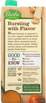 Pacific Foods Organic Low Sodium Vegetable Broth, 32 oz (Pack of 3)