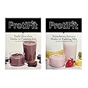 PROTIFIT - High Protein Dark Chocolate & Strawberry Banana Pudding & Shake Mix 2 Pack, 15g Protein, Low Calorie, Low Fat, Low Carb, Aspartame Free