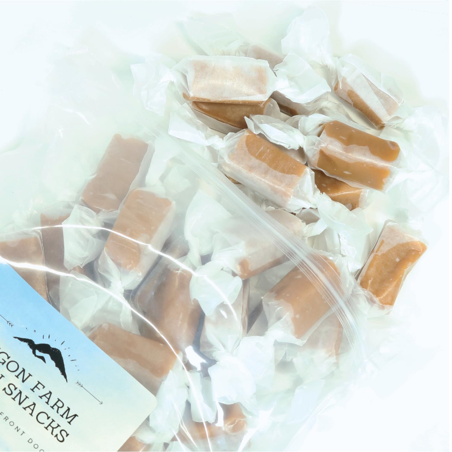 Oregon Farm Fresh Snacks Salted Caramel Gourmet Candy - Individually Wrapped Candy - Vanilla & Sea Salt Caramels - Soft & Chewy Oregon Products (32oz)
