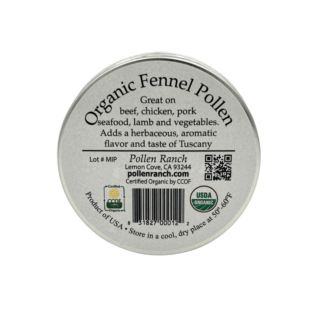 Pollen Ranch's Organic Fennel Pollen Spice, Perfect for Cooking and Seasoning with Fennel Flavor, Made from Premium Organic Fennel Flowers - 0.5 oz