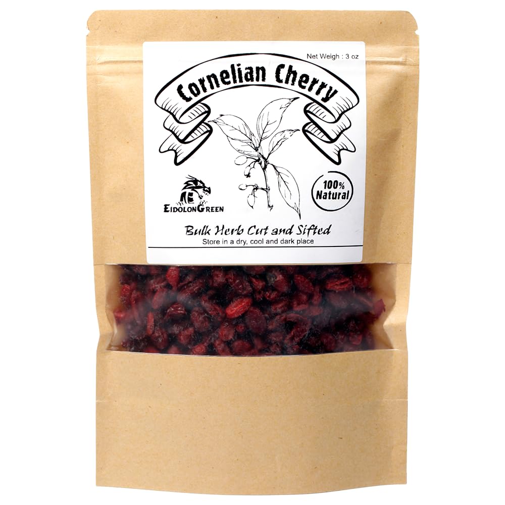 EidolonGreen [China Medicinal Herb] Cornelian Cherry (???, Shan Zhu Yu) Dried Bulk Herbs - 3 oz (88g)