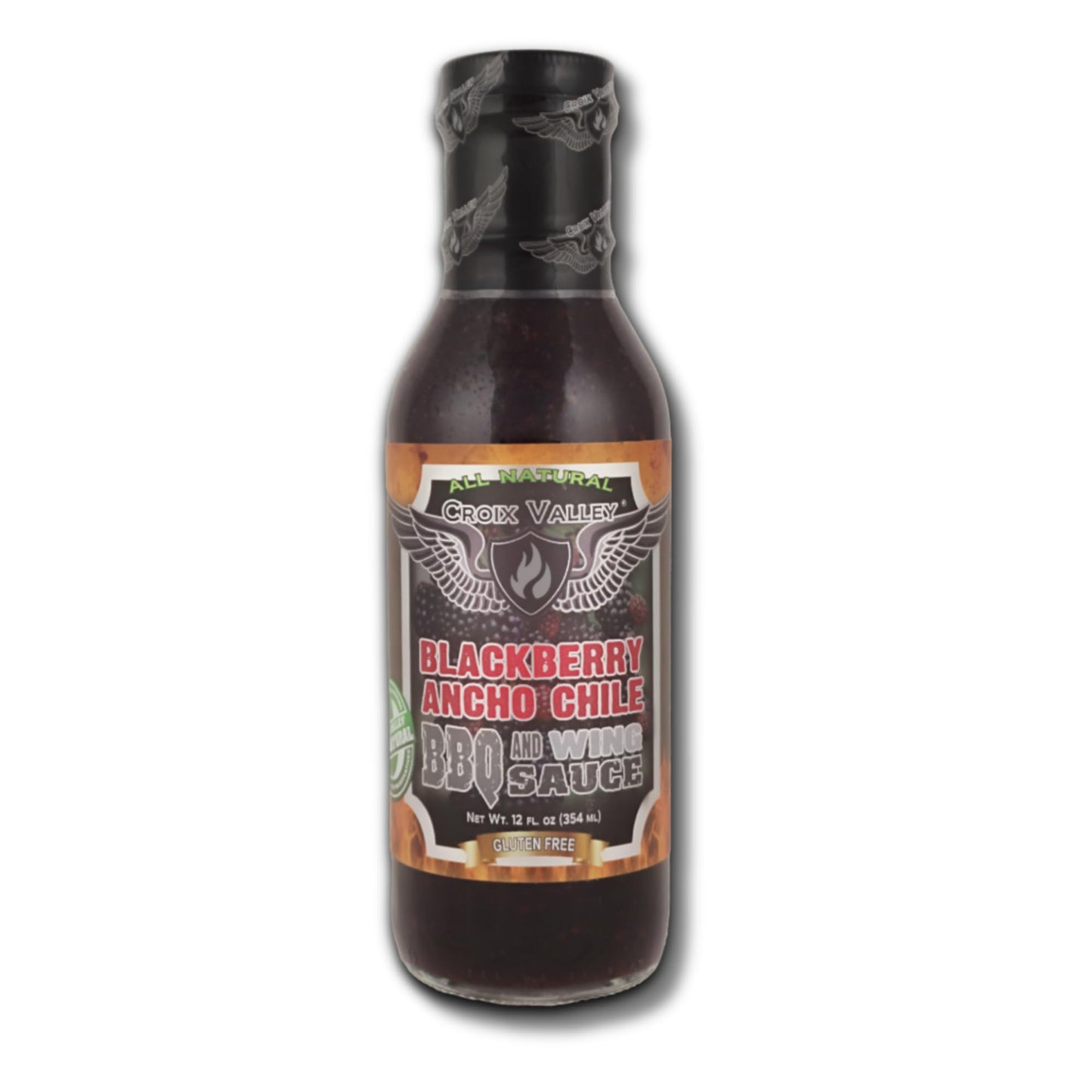 Croix Valley Blackberry Ancho Chile BBQ & Wing Sauce - 3 Pack (12 oz Glass Bottles) - Sweet Blackberry with Smooth Smokey Ancho Depth - Zero Sodium