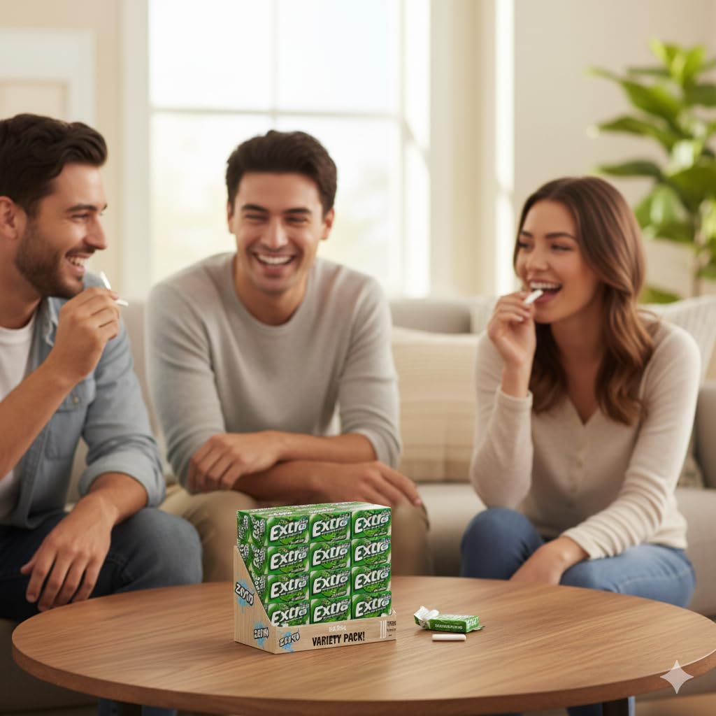 Extr-a Spearmint Sugar Free Chewing Gum, Bulk Pack, 15 Pieces per Pack, 10 Count