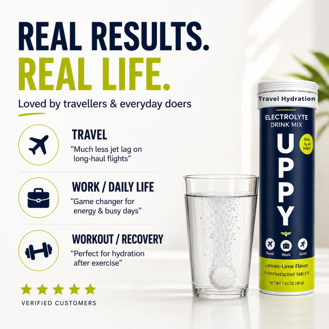 Uppy! Electrolyte Hydration Tablets, Lemon-Lime, 30 Ct, Caffeine-Free