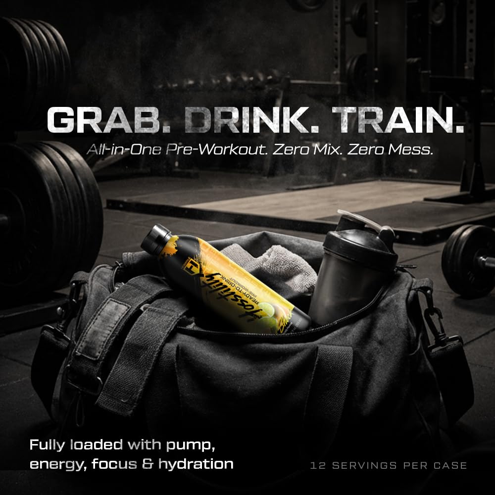 HOSSTILE Hosstility RTD Pre-Workout - Ready to Drink Pre Workout for Energy, Focus, Pump & Hydration, All-in-One Formula for Performance, Citrus