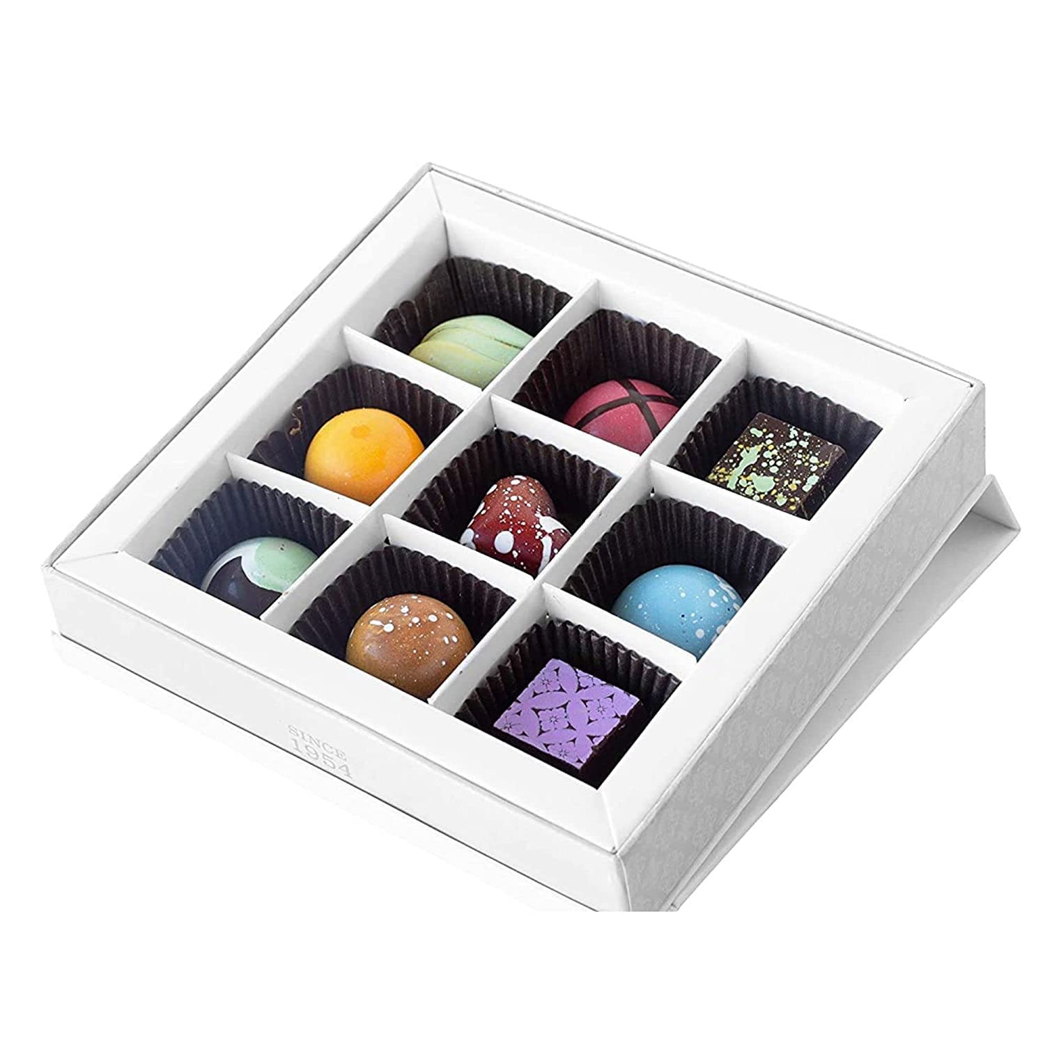 Dallmann Confections Exotic Assorted Chocolates | Luxurious Chocolate Gift Box Beautifully Finished With Hand-Tied Silver Satin Ribbon | Traditional