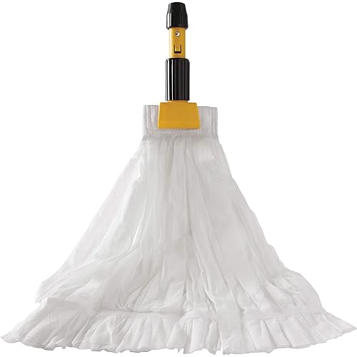 Rubbermaid Commercial Medium Disposable Mop, 5 Inch Headband, Janitorial Cleaning Supplies and Equipment for Mopping/Cleaning