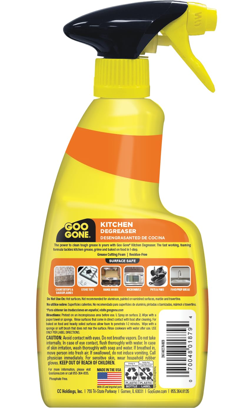 Goo Gone Degreaser - Removes Kitchen Grease, Grime and Baked-on Food - 14 Fl. Oz. - 2047