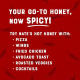 Nate's Hot Honey - 100% Pure Honey Infused with Habanero Chili Pepper Flakes, Award-winning Taste - 16 oz Squeeze Bottle