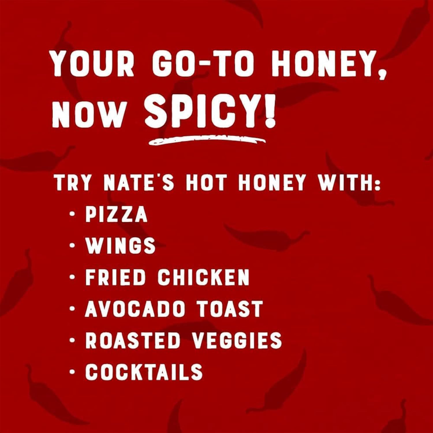 Nate's Hot Honey - 100% Pure Honey Infused with Habanero Chili Pepper Flakes, Award-winning Taste - 16 oz Squeeze Bottle