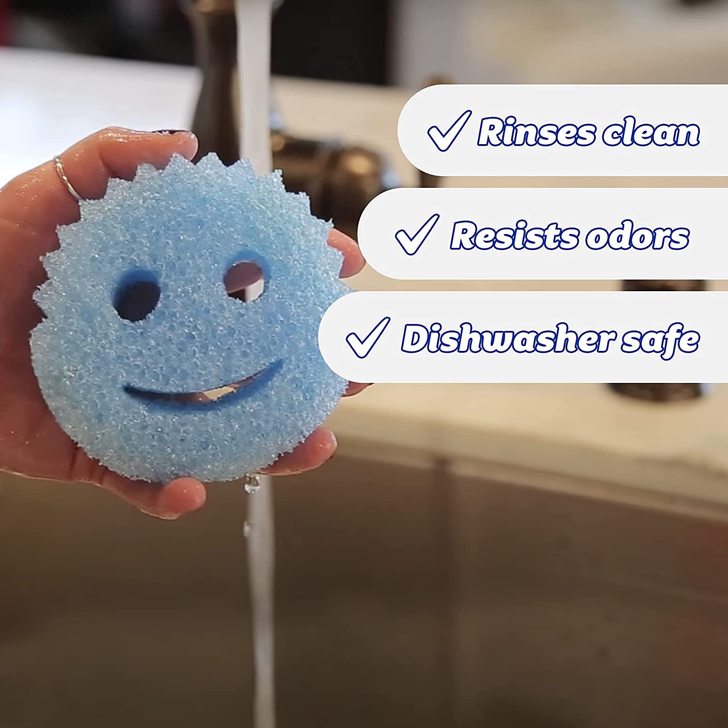 Scrub Daddy Sponge Set - Colors - Scratch-Free Scrubbers for Dishes and Home, Odor Resistant, Soft in Warm Water, Firm in Cold, Deep Cleaning