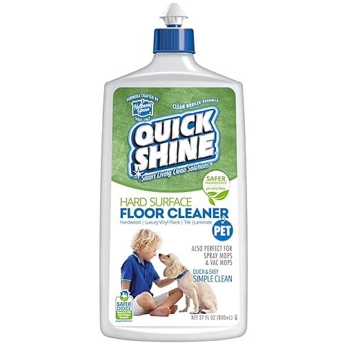Quick Shine Hard Surface Pet Floor Cleaner 27 oz | Ready to Use, Removes Dirt, Streak Free, No Rinse | Hardwood, Laminate, Luxury Vinyl Plank LVT