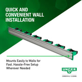 Unger Commercial Mop and Broom Holder Wall Mount (Case of 5) - Quick-Snap Mop, Tool & Pole Holders 28", Aluminum/Plastic, Ideal for Organizing