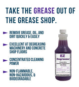 DETCO - EZ Degreaser | Concentrated, Heavy-Duty, Alkaline, Butyl-Based Degreaser - 1 Quart
