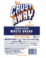 Crust Away Crustless Bread, White Sandwich Bread, No Crusts, Ready for Lunch & Kids Meals - Non-GMO, Kosher, All Natural - Pack of 2