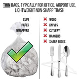 50 Small to Medium 7-8-9-10 Gallon 24" x 24" Clear Garbage Bags - Commercial Waste Basket Trash Bags | Bulk Plastic Bathroom Trash Can Liners | Office