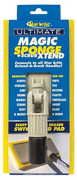 STAR BRITE Ultimate Magic Sponge + Scrub XTEND - Dual Articulating Flex Head, Ideal for Pool, Spa, RV, Boat, and Home, Connects to Extend-A-Brush
