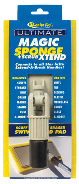 STAR BRITE Ultimate Magic Sponge + Scrub XTEND - Dual Articulating Flex Head, Ideal for Pool, Spa, RV, Boat, and Home, Connects to Extend-A-Brush