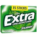 Extra, Spearmint Sugar Free Chewing Gum Grad Gifts Prom Essentials Mint Gum, 15 Stick Slim Pack, 15 Count
