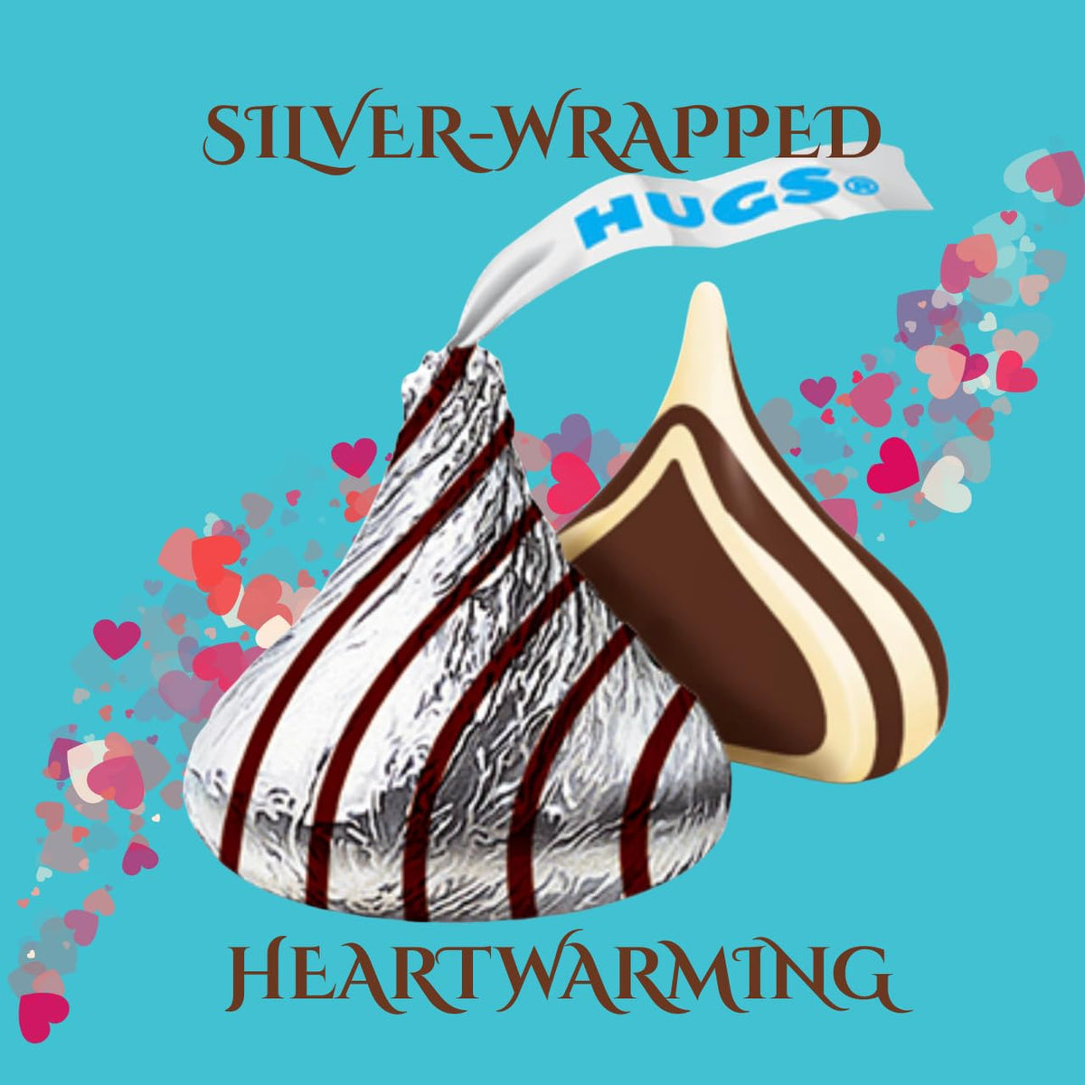 Candykrave Hershey'ss Silver Hugs Kisses Chocolate candy - 2LB (200 pcs) Bulk Halloween Kisses chocolate Candies - Delicious Silver Foil Bulk