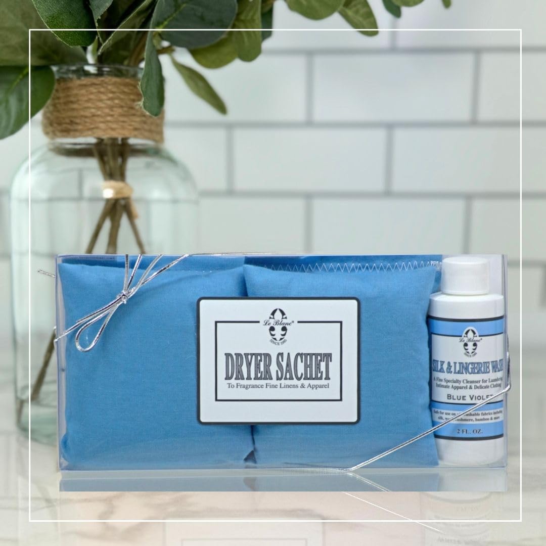 Le Blanc® Blue Violet Double Pack Dryer Sachet - Luxury Scented Fabric Sachet for Your Dryer (1 Pack)