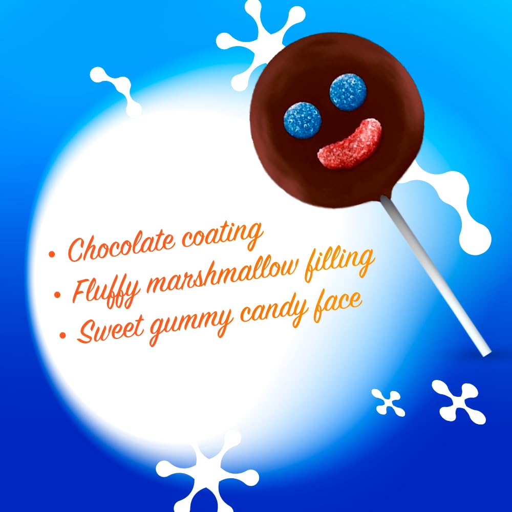 Ricolino Mini Paleta Payaso Chocolate Covered Marshmallow Lollipop (15 Count) -Coated Marshmallows Lollipops - Mexican Suckers, Hispanic Perfect