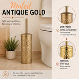 Autumn Alley Antique Gold Toilet Brush and Holder Set, Standing Toilet Brush for Modern Bathroom Decor, Soft Gold Bathroom Accessory Sets