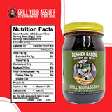 Grill Your As* Off Bunker Bacon Bourbon BBQ Sauce - 16oz Sweet, Smoky & Savory Barbecue Sauce for Beef, Ribs, Chicken & Pork - Gourmet Grilling