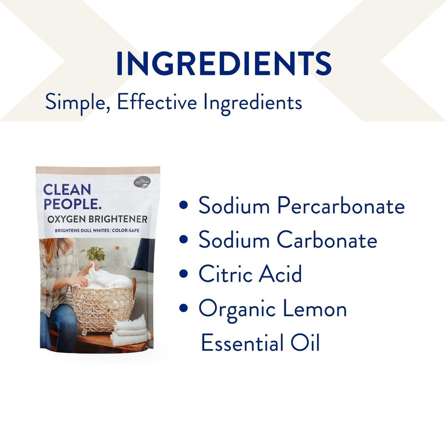 The Clean People Oxygen Brightener Stain Remover | Bleach Alternative, Simple Ingredients, Brightens Dull Whites AND Colors | 79 oz 2 Pack