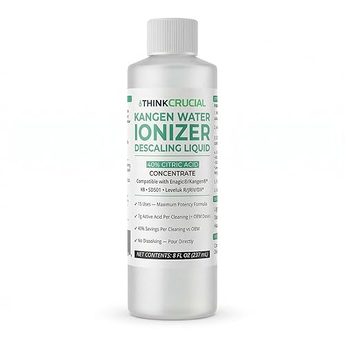 Think Crucial Water Ionizer Descaling Liquid - 40% Citric Acid, 15 Uses - Compatible with Enagic's Ionization Machines, K8, SD501, Leveluk - No