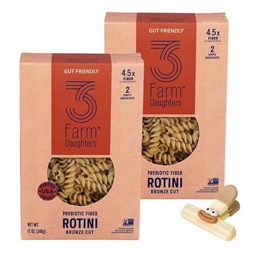 Three Farm Daughters Pasta Rotini - 2 Pack High Fiber Pasta - Three Farm Daughters Pasta Noodles - 3 Farm Daughters Pasta - Tri Color Rotini
