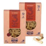 Three Farm Daughters Pasta Rotini - 2 Pack High Fiber Pasta - Three Farm Daughters Pasta Noodles - 3 Farm Daughters Pasta - Tri Color Rotini