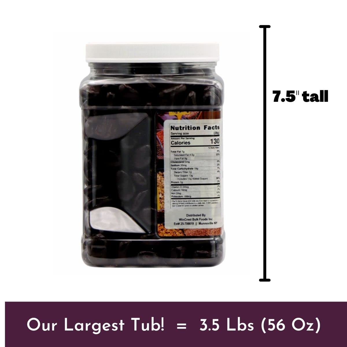 WinCrest Dark Chocolate Covered Raisins (3.5 Lb Tub)