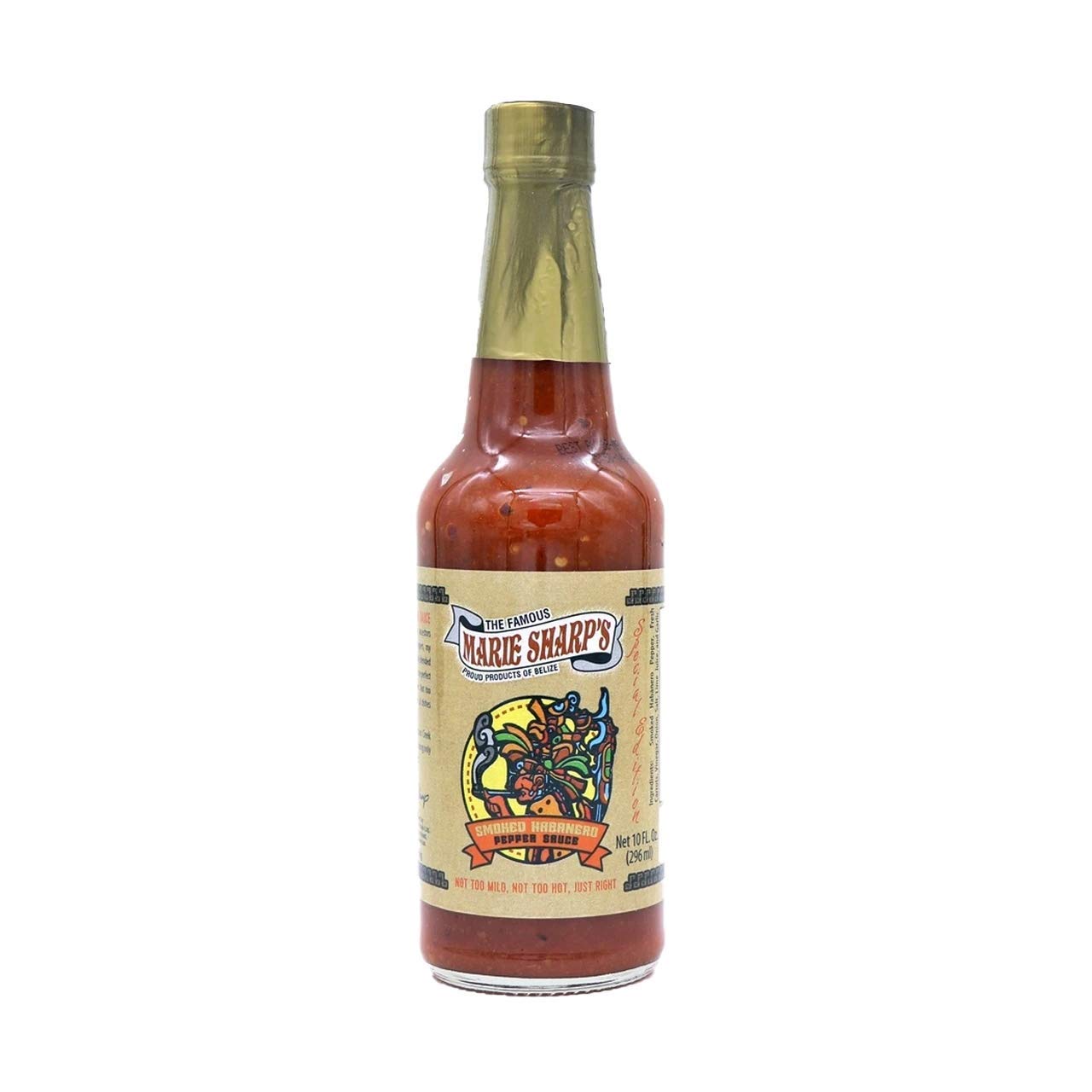 Marie Sharp’s Smoked Habanero Pepper Sauce, 10 oz - Belizean Hot Sauce with Bold Smoke & Heat - All-Natural, Gluten-Free