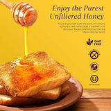 100% Authentic, USA - Made Raw Unfiltered Honey, Made by Pure Southern Honey [ 8 oz ] - Unheated - Non - GMO, No Additives, All - Natural Sweetener