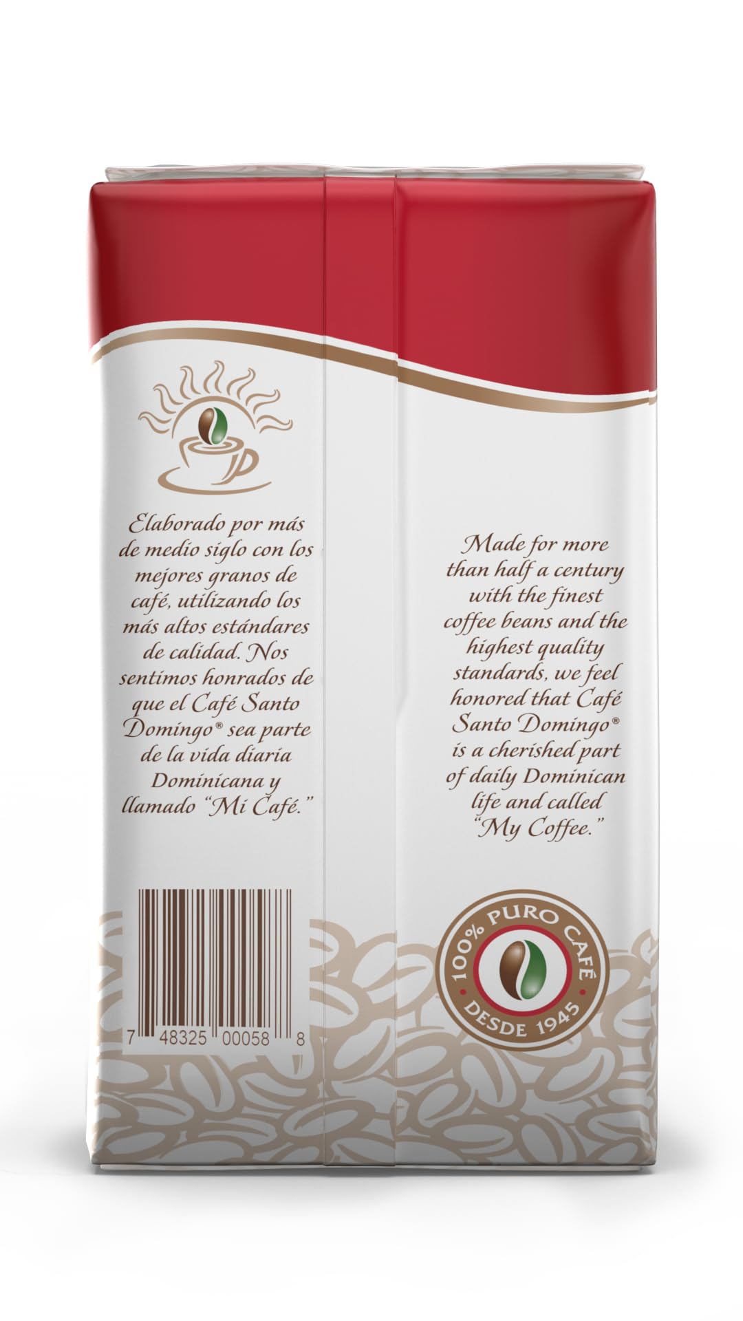 Café Santo Domingo, 8 oz Bag, Ground Coffee, Medium Roast - Product from the Dominican Republic (Pack of 2)